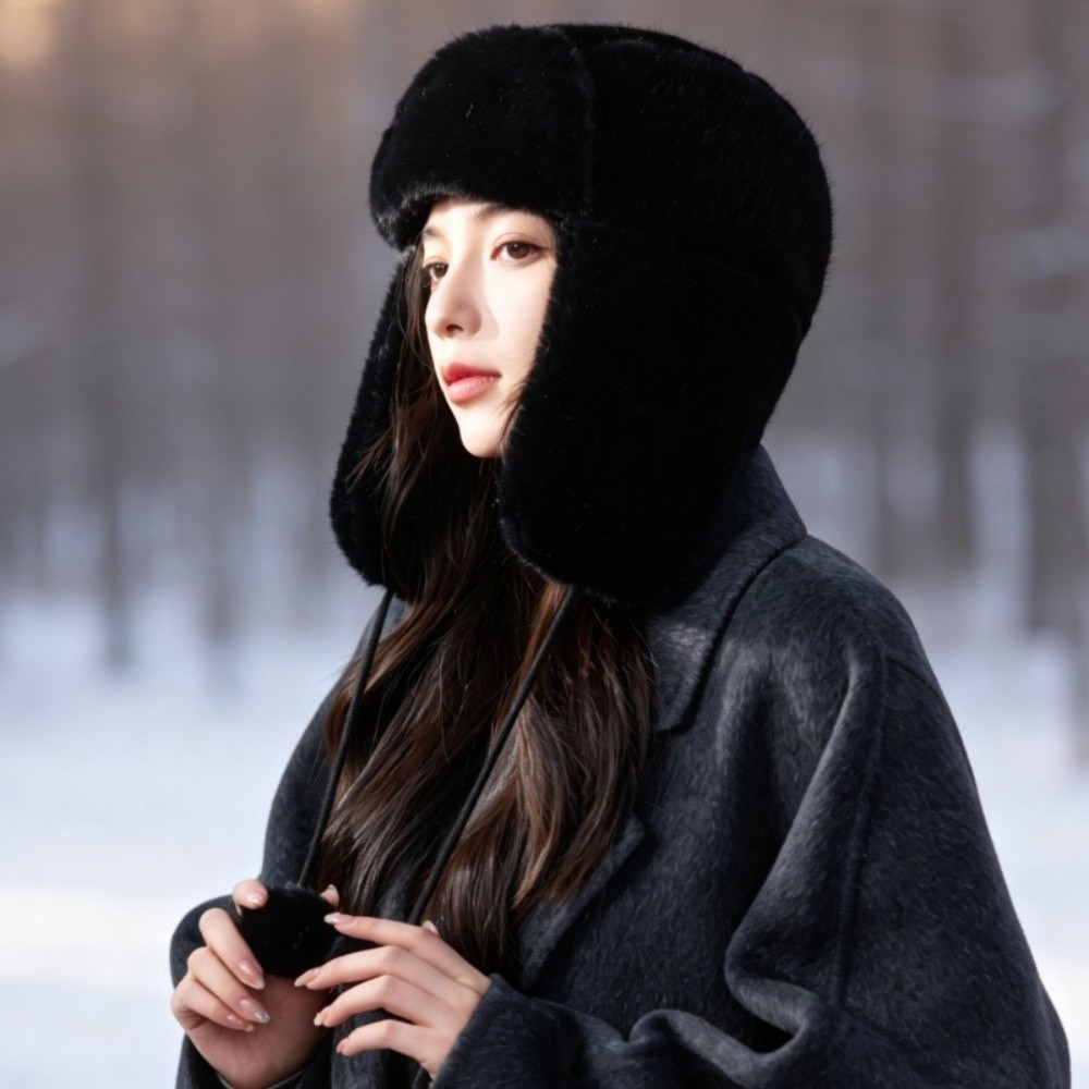 Trapper Hat Ear Flap - Gorro cálido de poliéster con orejeras,