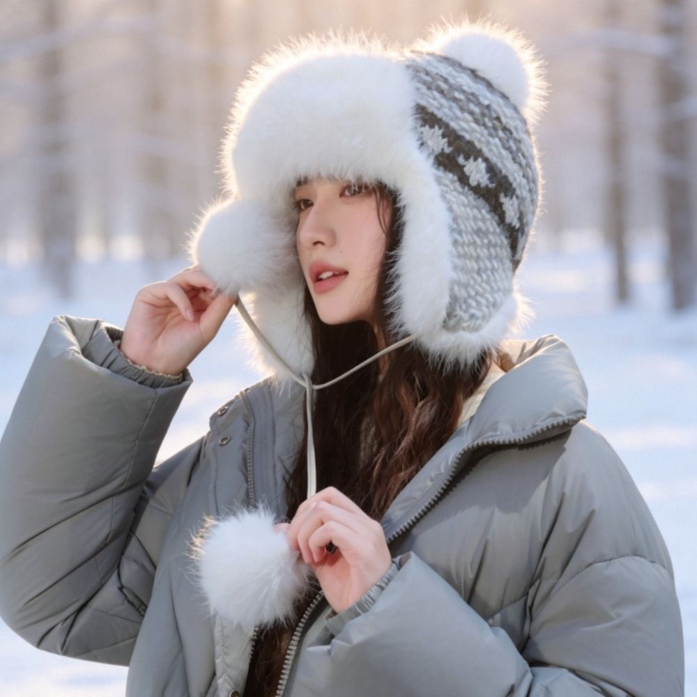 Trapper Hat Ear Flap - Elegante Gorro de Punto de Poliéster