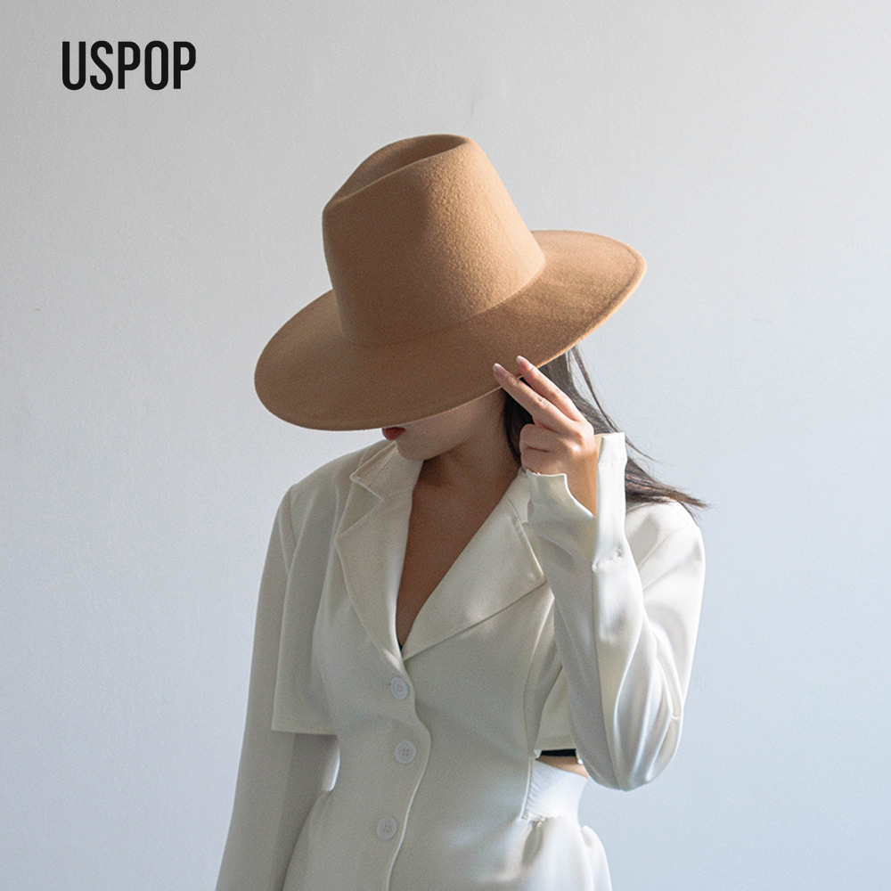 USPOP Otoño Invierno moda liso - Fedora Hat Wool reseña y precio